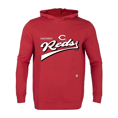 Men's Levelwear Red Cincinnati Reds Relay Vintage Team 2.0 Pullover Hoodie