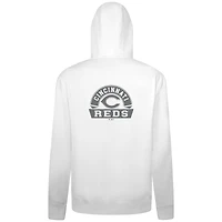 Men's Levelwear White Cincinnati Reds Podium Banner Arch Full-Zip Hoodie