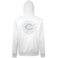 Men's Levelwear White Cincinnati Reds Podium Grain Pullover Hoodie