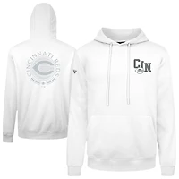 Men's Levelwear White Cincinnati Reds Podium Grain Pullover Hoodie
