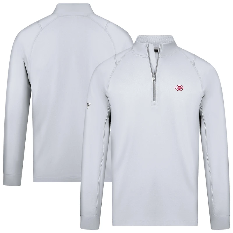 Men's Levelwear White Cincinnati Reds Theory Insignia 2.0 Quarter-Zip Pullover Top