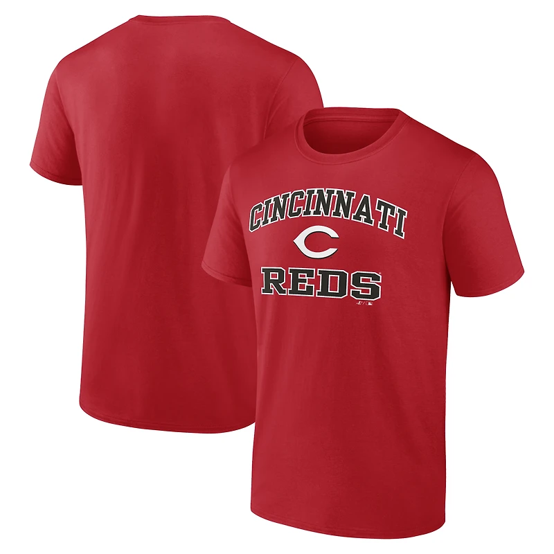 Men's Logo Athletic Red Cincinnati Reds Heart and Soul T-Shirt