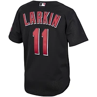 Maillot pour homme Mitchell & Ness Barry Larkin Black Cincinnati Reds Cooperstown Collection Mesh Batting Practice Button-Up
