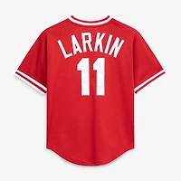 Men's Mitchell & Ness Barry Larkin Red Cincinnati Reds Authentic Batting Practice Jersey