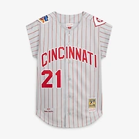 Men's Mitchell & Ness Deion Sanders Gray Cincinnati Reds 1997 Authentic Jersey