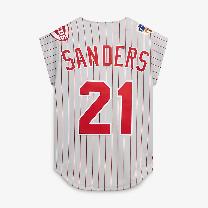 Maillot authentique Mitchell & Ness Deion Sanders gris des Reds de Cincinnati 1997 pour homme