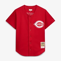 Maillot d'entraînement au bâton Mitchell & Ness Deion Sanders rouge des Reds de Cincinnati, modèle Cooperstown Mesh, pour homme
