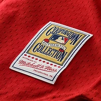 Maillot d'entraînement au bâton Mitchell & Ness Deion Sanders rouge des Reds de Cincinnati, modèle Cooperstown Mesh, pour homme