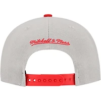 Casquette Snapback à panneau Knock Out des Cincinnati Reds gris Mitchell & Ness pour hommes