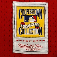 Mitchell & Ness Johnny Bench Rouge Cincinnati Reds 1983 Authentique Maillot d'entraînement au bâton en maille de la collection Cooperstown pour hommes