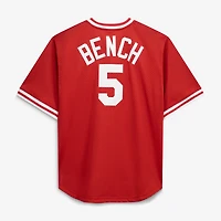Mitchell & Ness Johnny Bench Rouge Cincinnati Reds Cooperstown Collection Maillot d'entraînement au bâton Big Tall Mesh