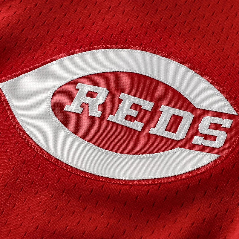 Mitchell & Ness Johnny Bench Rouge Cincinnati Reds Cooperstown Collection Maillot d'entraînement au bâton Big Tall Mesh