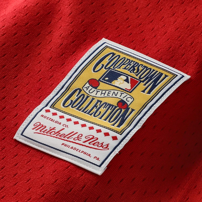 Maillot d'entraînement authentique Mitchell & Ness Johnny Bench rouge écarlate des Reds de Cincinnati pour homme