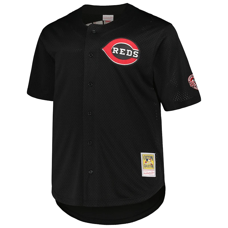 Men's Mitchell & Ness Ken Griffey Jr. Black Cincinnati Reds Big Tall Cooperstown Collection Batting Practice Replica Jersey