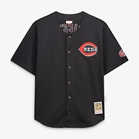 Men's Mitchell & Ness Ken Griffey Jr. Black Cincinnati Reds Big Tall Cooperstown Mesh Batting Practice Jersey