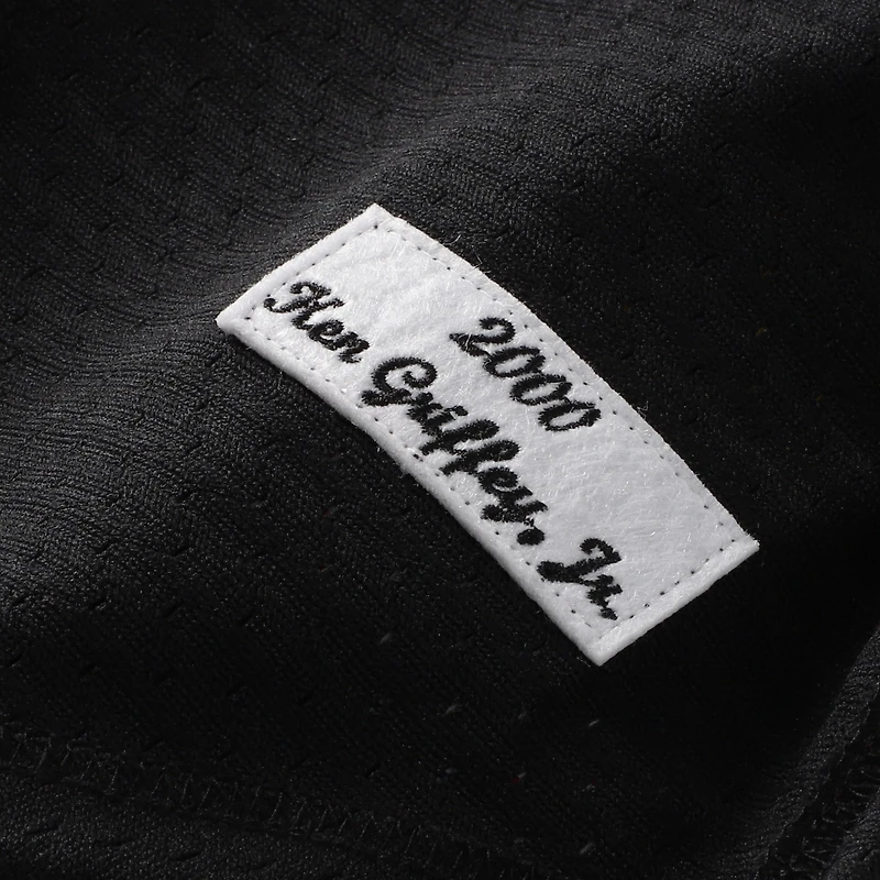 Maillot d'entraînement à la batte en maille boutonné Mitchell & Ness Ken Griffey Jr. noir des Reds de Cincinnati, collection Cooperstown, pour homme