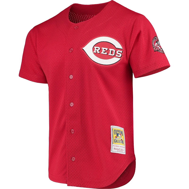 Men's Mitchell & Ness Ken Griffey Jr. Cincinnati Reds Cooperstown Collection Mesh Batting Practice Button-Up Jersey