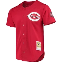 Men's Mitchell & Ness Ken Griffey Jr. Cincinnati Reds Cooperstown Collection Mesh Batting Practice Button-Up Jersey