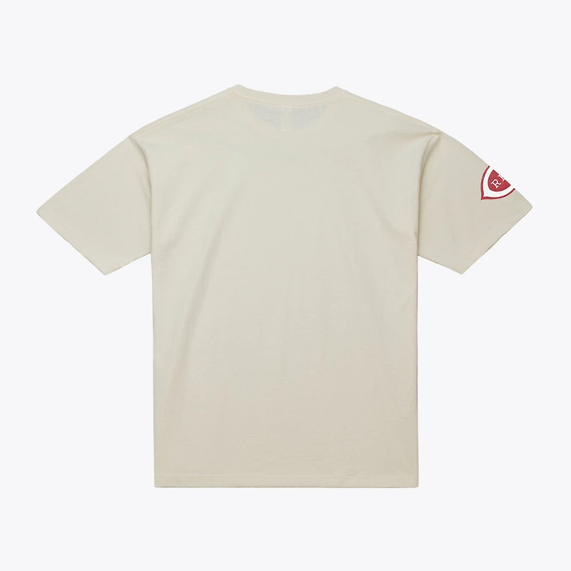 Men's Mitchell & Ness Pete Rose Cream Cincinnati Reds Cooperstown Collection Throwback Name Number T-Shirt