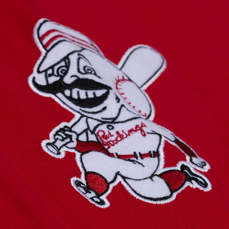 T-shirt Mitchell & Ness rouge Cincinnati Reds Wild Pitch Ringer pour homme