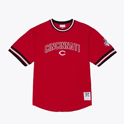 T-shirt Mitchell & Ness rouge Cincinnati Reds Wild Pitch Ringer pour homme