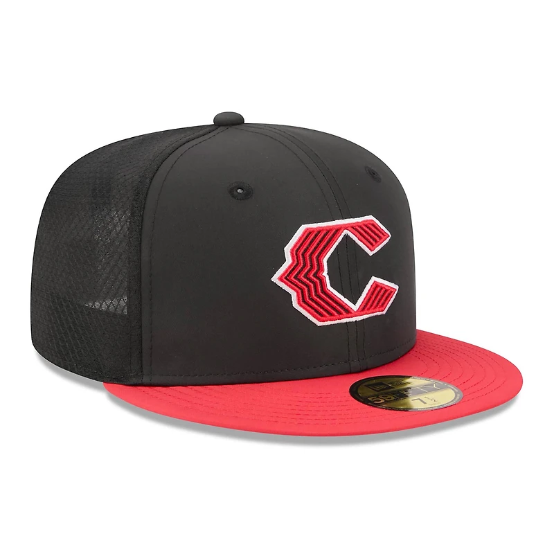 Men's New Era Black/Red Cincinnati Reds 2026 City Connect Batting Practice 59FIFTY Fitted Hat