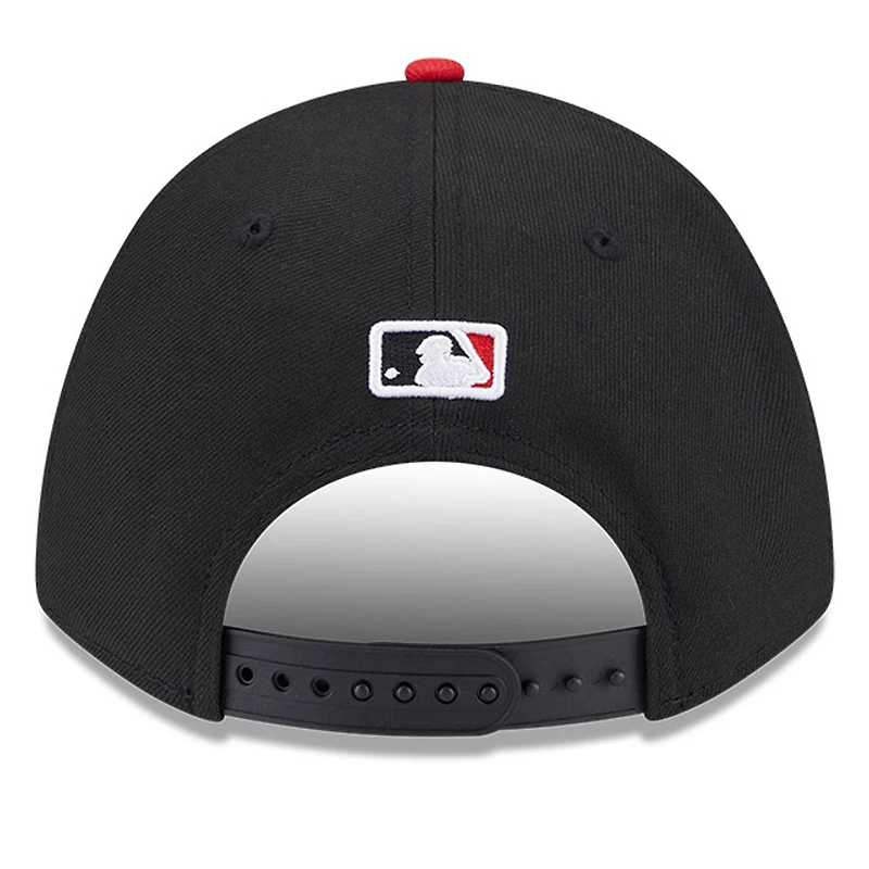 Casquette ajustable New Era noire/rouge pour homme Cincinnati Reds Player Replica 9FORTY