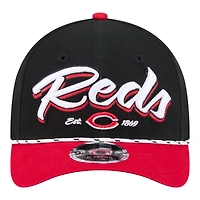 Casquette ajustable New Era noire et rouge Cincinnati Reds Team Loyal 9FORTY M-Crown pour homme