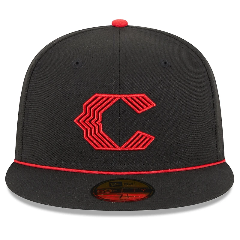 Casquette ajustée New Era Cincinnati Reds 2023 City Connect 59FIFTY noire pour homme