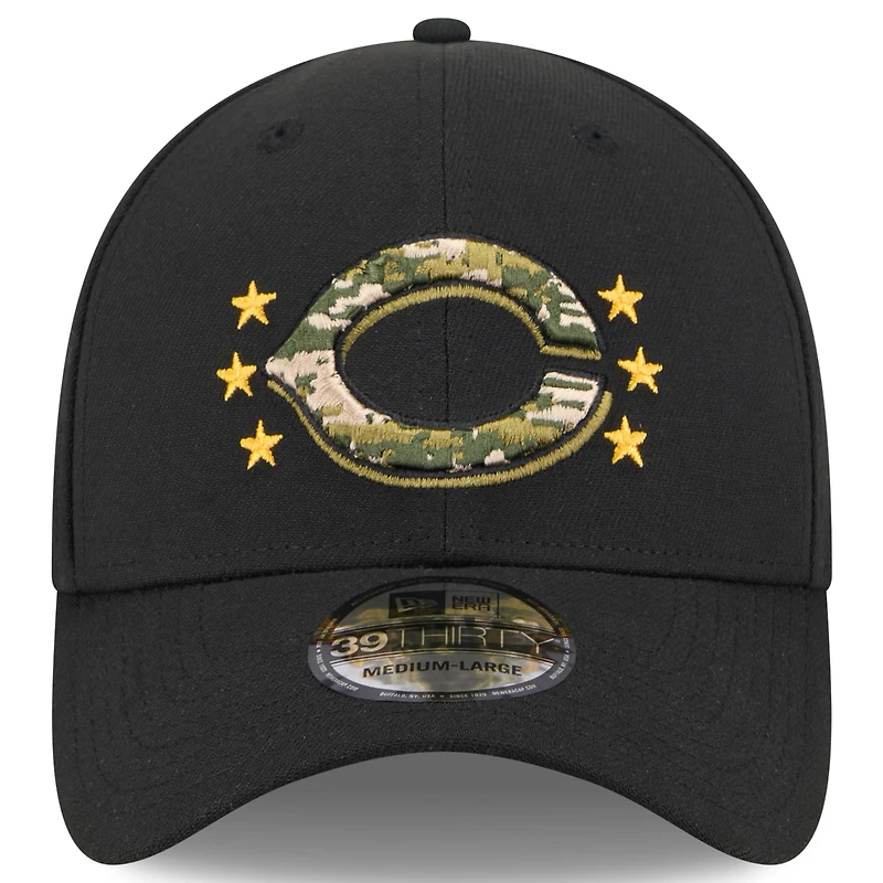 Men's New Era  Black Cincinnati Reds 2024 Armed Forces Day 39THIRTY Flex Hat