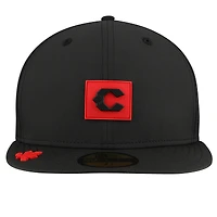 Casquette ajustée New Era noire pour homme Cincinnati Reds 2026 Clubhouse Alternate 59FIFTY