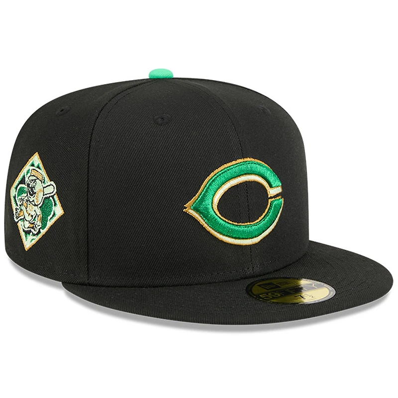 Casquette ajustée New Era noire pour homme Cincinnati Reds 2026 Saint-Patrick 59FIFTY