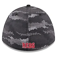 Men's New Era Black Cincinnati Reds Camo 39THIRTY A-Frame Flex Hat