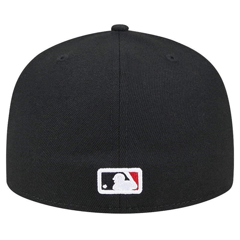 Men's New Era Black Cincinnati Reds Checkered Undervisor 59FIFTY Fitted Hat