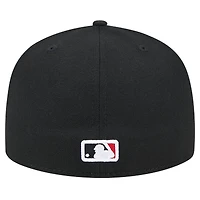 Men's New Era Black Cincinnati Reds Checkered Undervisor 59FIFTY Fitted Hat