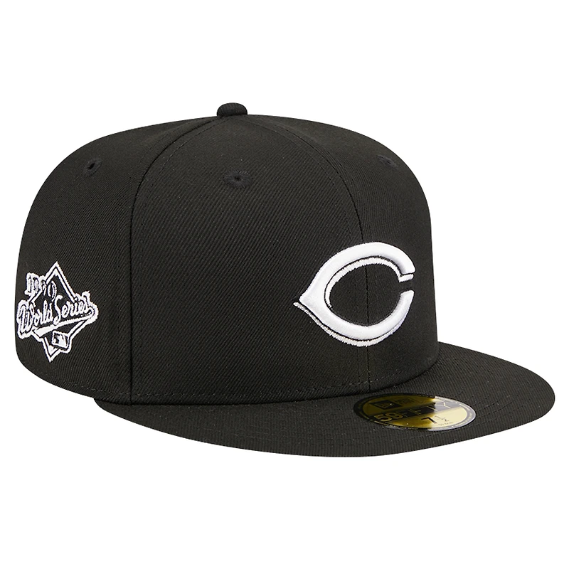 Casquette ajustée 59FIFTY noire avec logo des Cincinnati Reds New Era pour homme