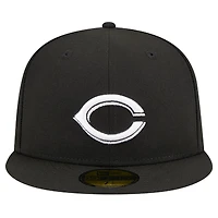 Men's New Era Black Cincinnati Reds Logo 59FIFTY Fitted Hat