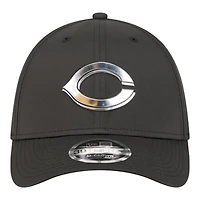 Casquette New Era noire métallisée Cincinnati Reds 39THIRTY M-Crown Flex pour homme