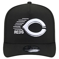 Casquette snapback New Era Motion A-Frame 9FIFTY noire pour homme, modèle Cincinnati Reds.
