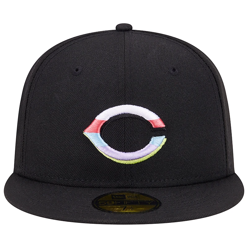 Casquette ajustée 59FIFTY noire pour homme Cincinnati Reds New Era