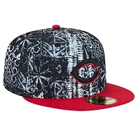 Men's New Era Black Cincinnati Reds Sands 59FIFTY Fitted Hat