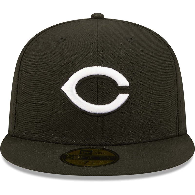 Casquette ajustée 59FIFTY avec logo de l'équipe des Cincinnati Reds New Era pour homme, noire
