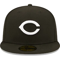 Casquette ajustée 59FIFTY avec logo de l'équipe des Cincinnati Reds New Era pour homme, noire