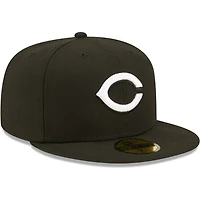 Casquette ajustée 59FIFTY avec logo de l'équipe des Cincinnati Reds New Era pour homme, noire