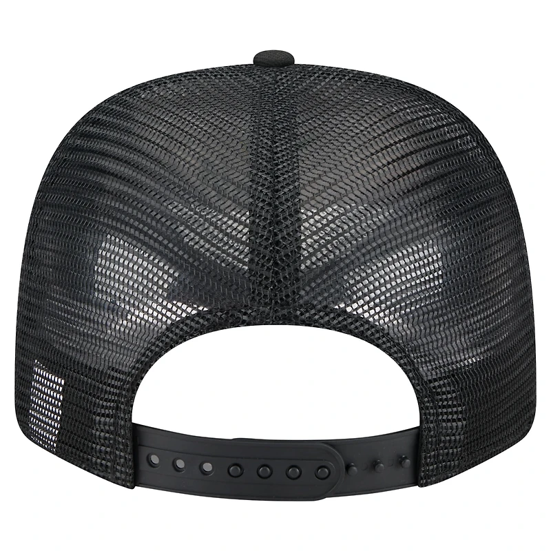 Casquette extensible à bouton-pression New Era 9SEVENTY noire pour homme, motif drapeau ton sur ton des Reds de Cincinnati