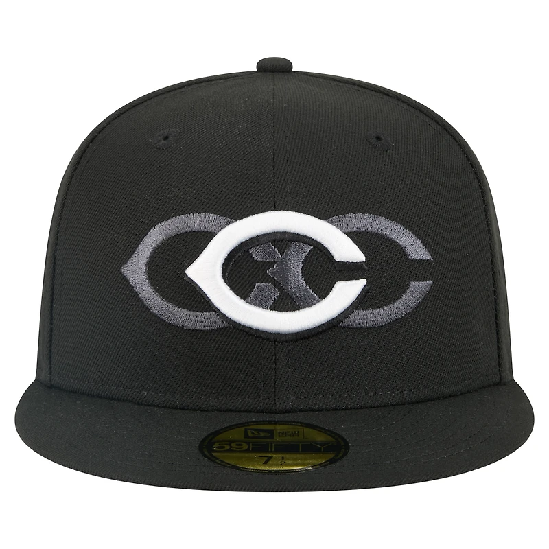 Men's New Era Black Cincinnati Reds Tri-Hit 59FIFTY Fitted Hat