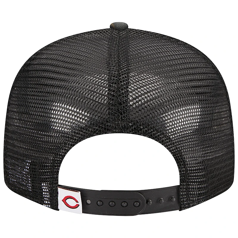 Men's New Era Camo Cincinnati Reds Woodland Camo Trucker 9FIFTY Snapback Hat