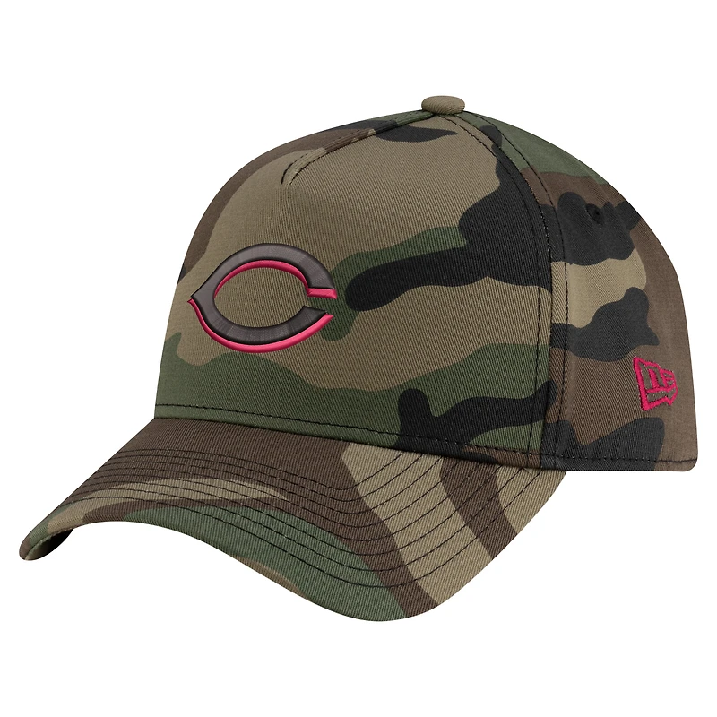 Casquette ajustable à motif camouflage Cincinnati Reds Woodland Team Pop 9FORTY A-Frame de New Era pour homme