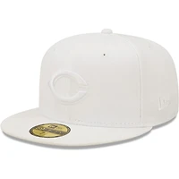 Men's New Era Cincinnati Reds White on 59FIFTY Fitted Hat