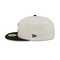 Men's New Era  Cream/Black Cincinnati Reds Bullpen Cart 59FIFTY Fitted Hat
